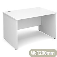 Maestro 25 PL straight desk 1200mm x 800mm - white panel leg design