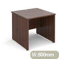 Maestro 25 PL straight desk 800mm x 800mm - walnut panel leg design