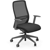 NV Posture Office Chair with Contoured Mesh Back and Adjustable Lumbar Support Black With Grey Frame NV Posture Office Chair with Contoured Mesh Back and Adjustable Lumbar Support Black With Grey Frame