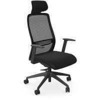 NV Posture Office Chair with Contoured Mesh Back and Adjustable Lumbar Support & Headrest Black NV Posture Office Chair with Contoured Mesh Back and Adjustable Lumbar Support & Headrest Black
