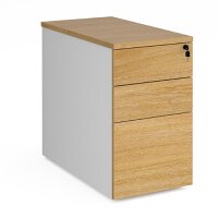 Deluxe Desk High 3 Drawer Pedestal 800Mm Deep - White With Oak Drawers Deluxe Desk High 3 Drawer Pedestal 800Mm Deep - White With Oak Drawers