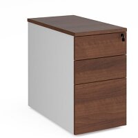 Duo Desk High 3 Drawer Pedestal 800Mm Deep - White With Walnut Drawers Duo Desk High 3 Drawer Pedestal 800Mm Deep - White With Walnut Drawers