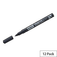 Pentel N50S Fine Bullet Point Permanent Marker Black Pack of 12 N50S-A