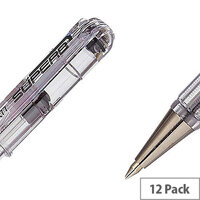 Pentel Black Superb Fine Ball Point Pen Pack of 12 BK77-A Pentel Black Superb Fine Ball Point Pen Pack of 12 BK77-A