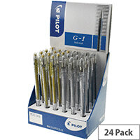 Pilot G1 Gel Rollerball Display Gold and Silver Pack of 24 G1 CDU GLD/SLV Pilot G1 Gel Rollerball Display Gold and Silver Pack of 24 G1 CDU GLD/SLV