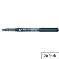 Pilot V5 Liquid Ink Rollerball Fine Value Pack Black Pack of 20 3131910516507 Pilot V5 Liquid Ink Rollerball Fine Value Pack Black Pack of 20 3131910516507