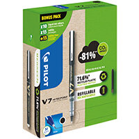 Pilot V7 10 Liquid Ink Rollerball Pens 30 Refills Medium Tip Black Pack of 40 WLT556251 Pilot V7 10 Liquid Ink Rollerball Pens 30 Refills Medium Tip Black Pack of 40 WLT556251