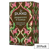Pukka Peppermint and Liquorice Organic Tea Bags (Pack of 20) P5041 Pukka Peppermint and Liquorice Organic Tea Bags (Pack of 20) P5041
