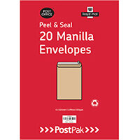 Envelopes C5 Peel & Seal Manilla 115Gsm Pack of 20 POF27424 Envelopes C5 Peel & Seal Manilla 115Gsm Pack of 20 POF27424