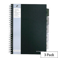Pukka Pad Black A4 250 Page Project Book Pack of 3 SBPROBA4 Pukka Pad Black A4 250 Page Project Book Pack of 3 SBPROBA4