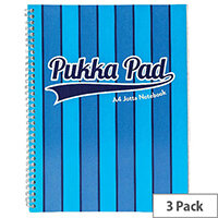 Pukka Pad Vogue Wirebound Jotta Pad A4 Blue Pack of 3 8542-VOG Pukka Pad Vogue Wirebound Jotta Pad A4 Blue Pack of 3 8542-VOG