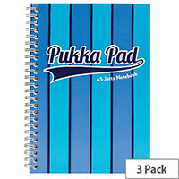 Pukka Pad Vogue Wirebound Jotta Pad A5 Blue Pack of 3 8544-VOG Pukka Pad Vogue Wirebound Jotta Pad A5 Blue Pack of 3 8544-VOG