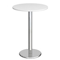 Pisa Circular White Poseur Table with Round Chrome Base 800mm