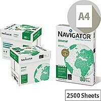 Navigator Universal A4 80gsm White Printer Paper Box of 2500 Sheets Navigator Universal A4 80gsm White Printer Paper Box of 2500 Sheets