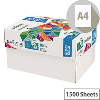 Navigator Universal On The Go 80gsm White Printer Paper 1500 Sheets NAVA4OTG Navigator Universal On The Go 80gsm White Printer Paper 1500 Sheets NAVA4OTG
