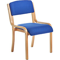 Prague wooden conference chair with no arms - blue