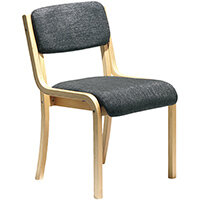 Prague wooden conference chair with no arms - charcoal