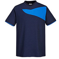 Portwest PW211 PW2 Short Sleeve T-Shirt Navy & Royal Blue Small