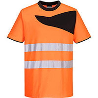 Portwest PW213 PW2 Hi-Vis Short Sleeve T-Shirt Orange & Black 3XL