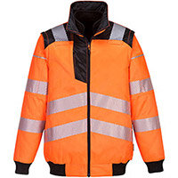 Portwest PW302 PW3 3in1 Pilot Jacket Orange & Black 3XL