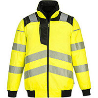 Portwest PW302 PW3 3in1 Pilot Jacket Yellow & Black XXL