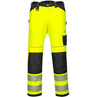 Portwest PW303 PW3 Hi-Vis Stretch Trousers Yellow & Black Size 36