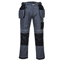 Portwest PW305 PW3 Stretch Holster Work Trousers Zoom Grey/Black Size 48 Regular Fit