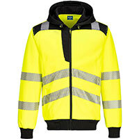 Portwest PW327 PW3 Hi-Vis Zip Hoodie Yellow/Black Size 5XL Regular Fit