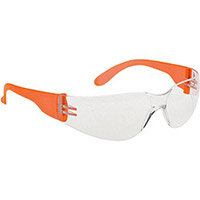 Portwest PW32 Wrap Around Spectacle Clear & Orange