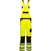 Portwest PW344 PW3 Hi-Vis Bib & Brace Overall Yellow & Black XXL