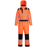 Portwest PW355 PW3 Hi-Vis Rain Coverall Orange/Black Size XL Regular Fit