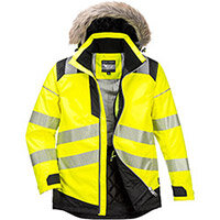 Portwest PW369 PW3 Hi-Vis Parka Jacket Yellow & Black XL