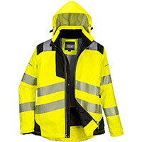 Portwest PW382 PW3 Women&#39;s Winter Jacket Yellow & Black XL