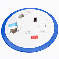Pixel In-surface Power Module with 1 x UK Socket, 2 x RJ45 Sockets - White Pixel In-surface Power Module with 1 x UK Socket, 2 x RJ45 Sockets - White