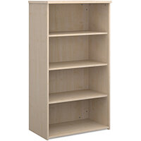 Universal bookcase 1440mm high with 3 shelves - maple Universal bookcase 1440mm high with 3 shelves - maple