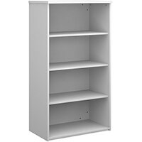 Universal bookcase 1440mm high with 3 shelves - white