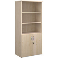Universal combination unit with open top 1790mm high with 4 shelves - maple Universal combination unit with open top 1790mm high with 4 shelves - maple