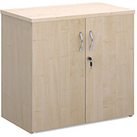 Universal double door cupboard 740mm high with 1 shelf - maple Universal double door cupboard 740mm high with 1 shelf - maple