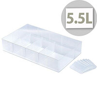 StoreStack Small Tray Clear. Capacity Of 5.5 Liters & Easily Stackable. Suitable For Domestic, Office, School, Hospital Or Warehouse Use.