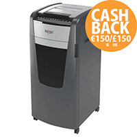 Rexel Optimum AutoFeed+ 750M Shredder - 750 sheets of A4 paper (80gsm), P-5 Micro Cut (2x15mm), 140L Bin, 240 Run Time, Colour: Black - 2020750M Rexel Optimum AutoFeed+ 750M Shredder - 750 sheets of A4 paper (80gsm), P-5 Micro Cut (2x15mm), 140L Bin, 240 Run Time, Colour: Black - 2020750M