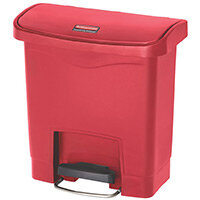 Rubbermaid Resin Slim Jim 15 Litre Front Step Step-On Pedal Bin Red Rubbermaid Resin Slim Jim 15 Litre Front Step Step-On Pedal Bin Red
