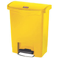 Rubbermaid Resin Slim Jim 30 Litre Front Step Step-On Pedal Bin Yellow Rubbermaid Resin Slim Jim 30 Litre Front Step Step-On Pedal Bin Yellow