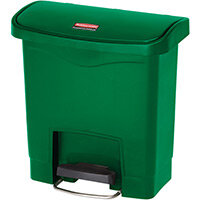 Rubbermaid Resin Slim Jim 15 Litre Front Step Step-On Pedal Bin Green Rubbermaid Resin Slim Jim 15 Litre Front Step Step-On Pedal Bin Green