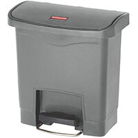 Rubbermaid Resin Slim Jim 15 Litre Front Step Step-On Pedal Bin Grey Rubbermaid Resin Slim Jim 15 Litre Front Step Step-On Pedal Bin Grey