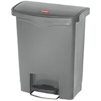 Rubbermaid Resin Slim Jim 30 Litre Front Step Step-On Pedal Bin Grey Rubbermaid Resin Slim Jim 30 Litre Front Step Step-On Pedal Bin Grey