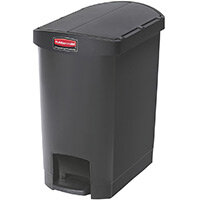 Rubbermaid Resin Slim Jim 30 Litre End Step Step-On Pedal Bin Black Rubbermaid Resin Slim Jim 30 Litre End Step Step-On Pedal Bin Black