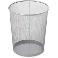 Rubbermaid 19L Concept Collection Round Steel Mesh Open Top Waste Basket Silver Rubbermaid 19L Concept Collection Round Steel Mesh Open Top Waste Basket Silver