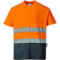 Portwest S173 2-Tone Cotton Comfort T-Shirt Orange & Navy XXL