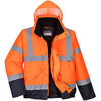 Portwest S266 Hi-Vis 2-Tone Bomber Jacket Orange & Navy XXL