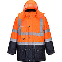 Portwest S426 Hi-Vis 7in1 Contrast Jacket Orange & Navy XXL